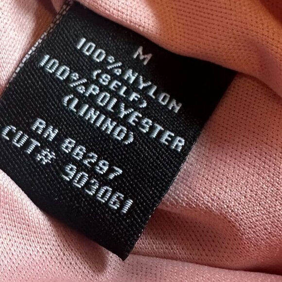 Vertigo Polka Dot Mesh Smocked Dress V-Neck Sleeveless Red Stretch Size Medium - Picture 10 of 12